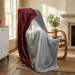 Luna Bueno Throw Bordo Gri TV Battaniyesi