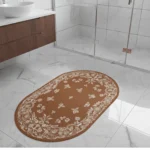 Luna Bueno Nakışlı Kaymaz Yıkanabilir Banyo Paspası Turuncu