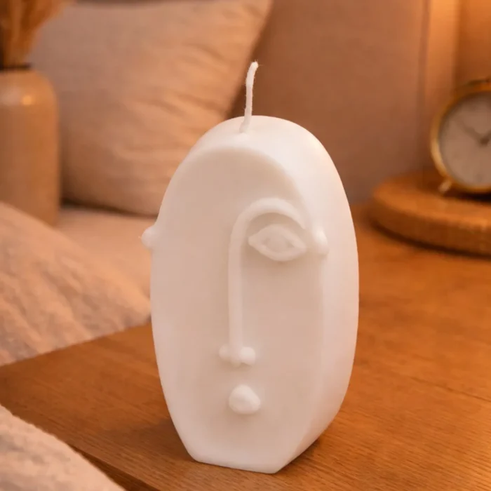 Modern Yüz Heykel Mum – 3’lü Dekor Seti - Görsel 3