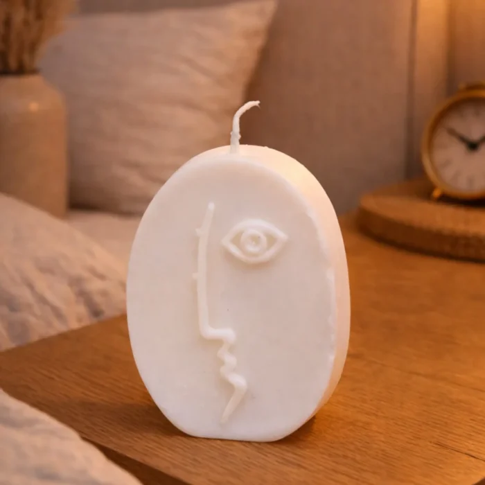 Modern Yüz Heykel Mum – 3’lü Dekor Seti - Görsel 4