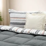 Luna Bueno Sherpa Comforter Çift Kişilik Uyku Seti Antrasit - Görsel 3