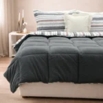 Luna Bueno Sherpa Comforter Çift Kişilik Uyku Seti Antrasit - Görsel 4