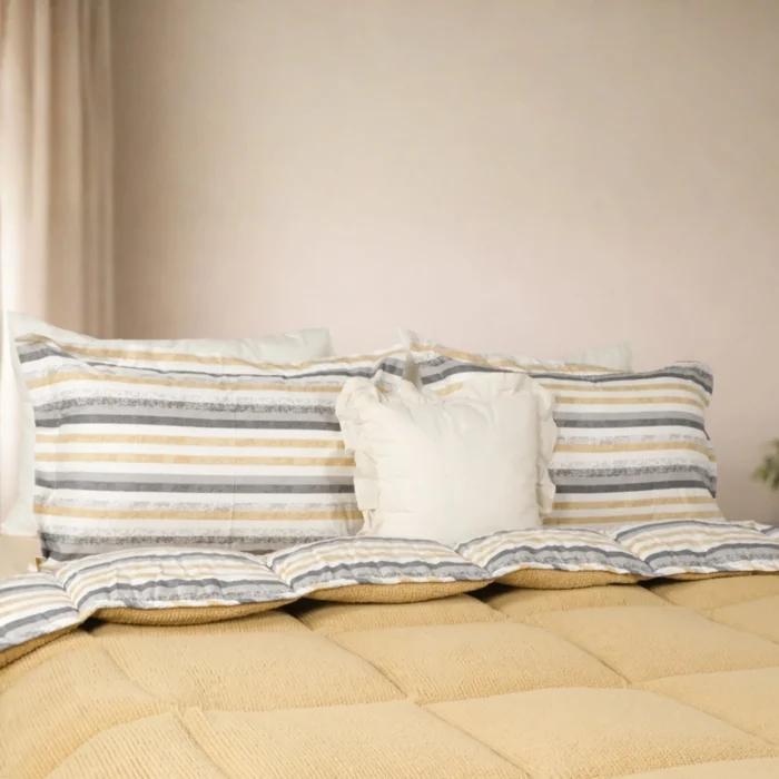 Luna Bueno Sherpa Comforter Çift Kişilik Uyku Seti Kapiçino - Görsel 3