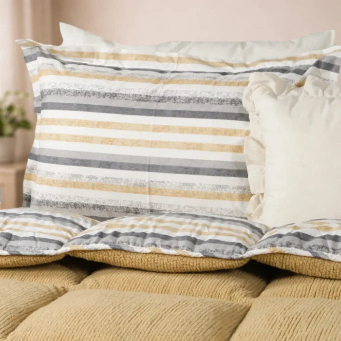 Luna Bueno Sherpa Comforter Çift Kişilik Uyku Seti Kapiçino - Görsel 2