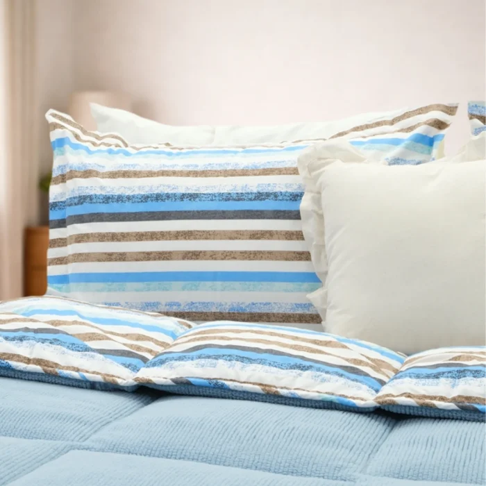 Luna Bueno Sherpa Comforter Çift Kişilik Uyku Seti Mavi - Görsel 3