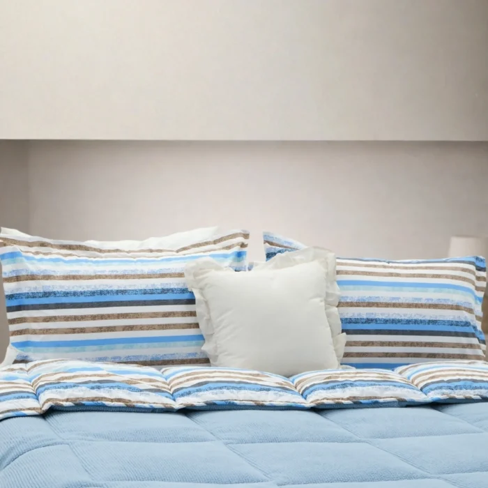 Luna Bueno Sherpa Comforter Çift Kişilik Uyku Seti Mavi - Görsel 2