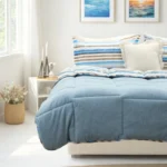 Luna Bueno Sherpa Comforter Çift Kişilik Uyku Seti Mavi - Görsel 4