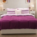 Luna Bueno Sherpa Comforter Çift Kişilik Uyku Seti Mürdüm