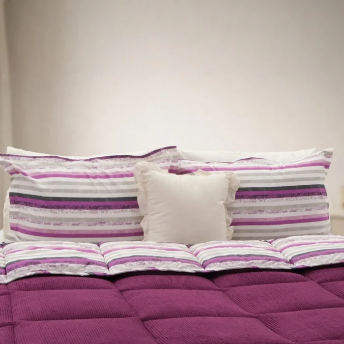 Luna Bueno Sherpa Comforter Çift Kişilik Uyku Seti Mürdüm - Görsel 2