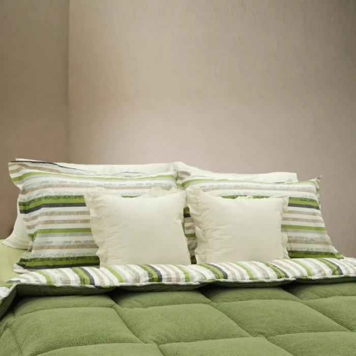 Luna Bueno Sherpa Comforter Çift Kişilik Uyku Seti Yeşil - Görsel 3