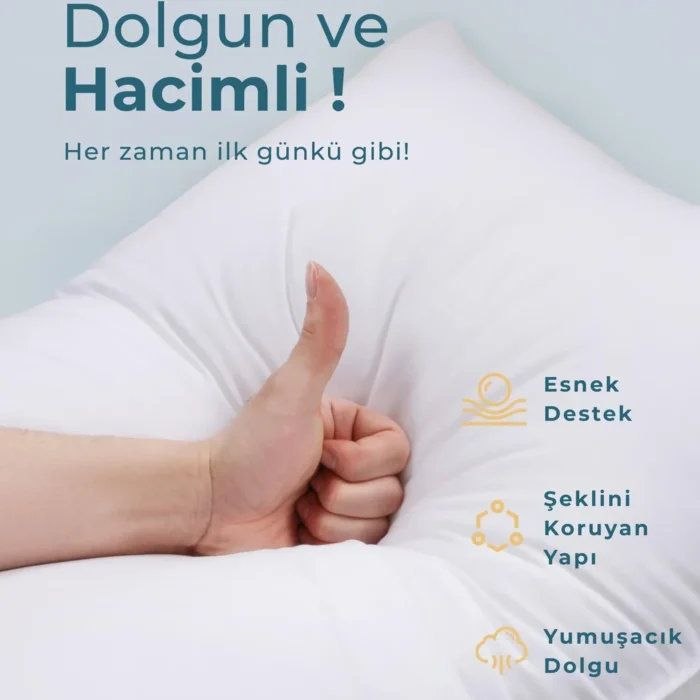 Oso Blanco 800 Gram Silikon Dolgulu Yumuşak Mikrofiber Yastık - Görsel 2