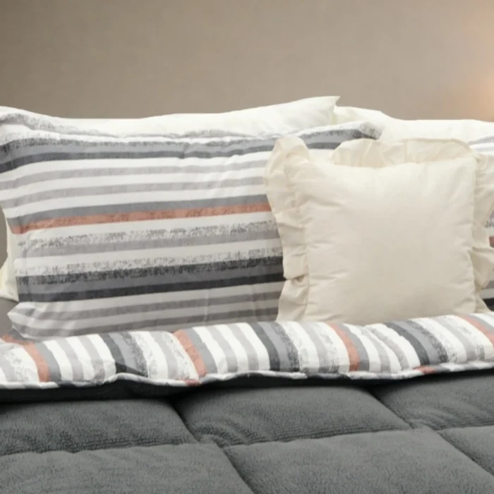 Luna Bueno Sherpa Comforter Tek Kişilik Uyku Seti - Antrasit - Görsel 3