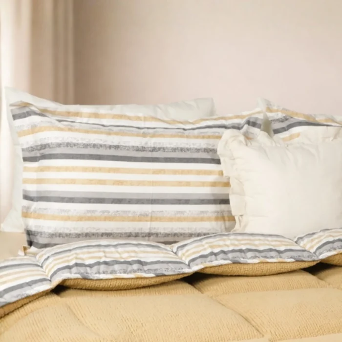 Luna Bueno Sherpa Comforter Tek Kişilik Uyku Seti - Kapiçino - Görsel 3