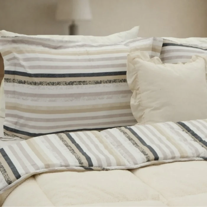 Luna Bueno Sherpa Comforter Tek Kişilik Uyku Seti - Krem - Görsel 3