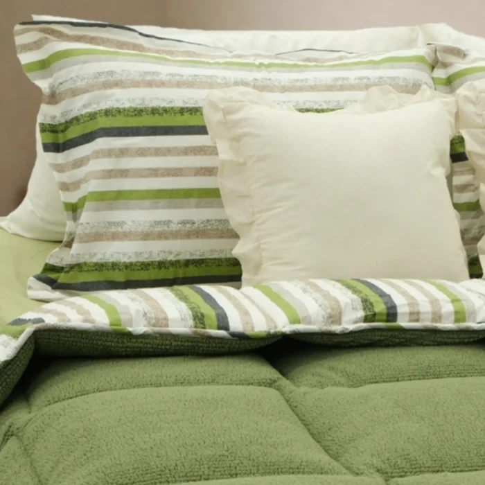 Luna Bueno Sherpa Comforter Tek Kişilik Uyku Seti - Yeşil - Görsel 4